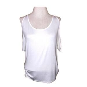 White Shirt Cold Shoulder Lightweight Top New S